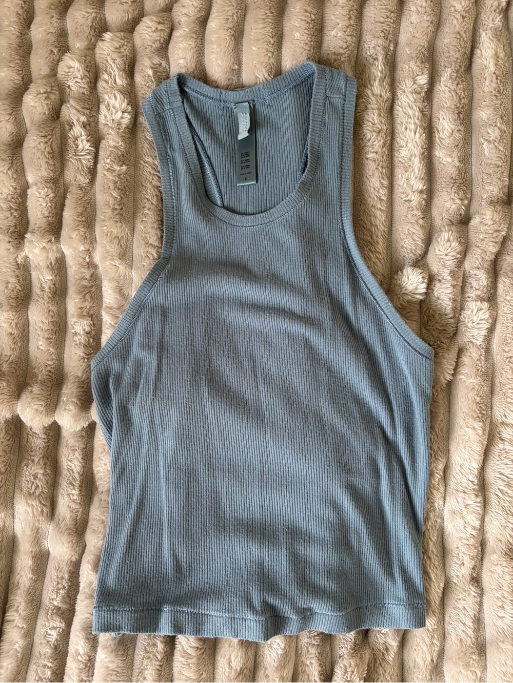 SKIMS Ribbed Scoop Neck Tank Top - Blue size small
